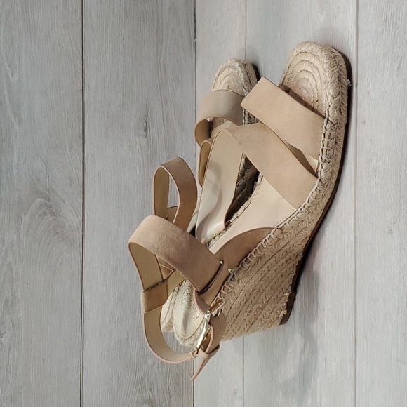 NEW Vince Camuto Women Martissy Ankle Leather Espadrille Wedge Sandals Shoes 9M - Picture 2 of 12